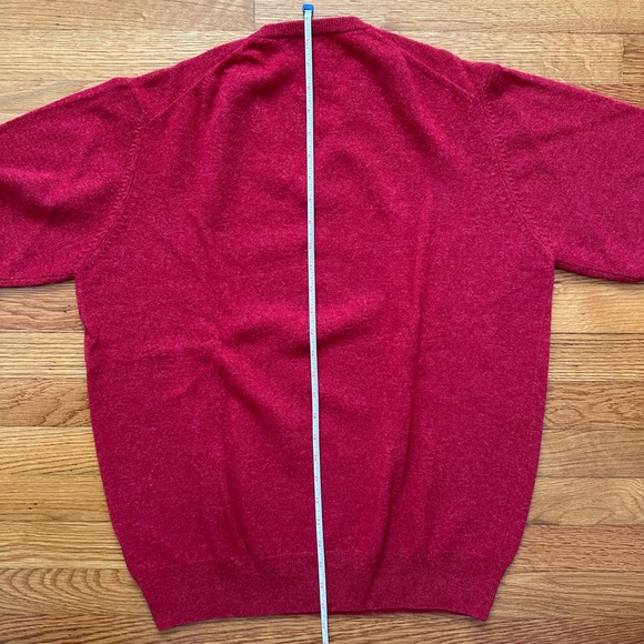 Alan Paine Super GEELONG Wool V Neck Sweater in Poppy Melange - Picture 5 of 8